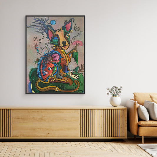 ‘Pining’ Framed Stretched Canvas Print 