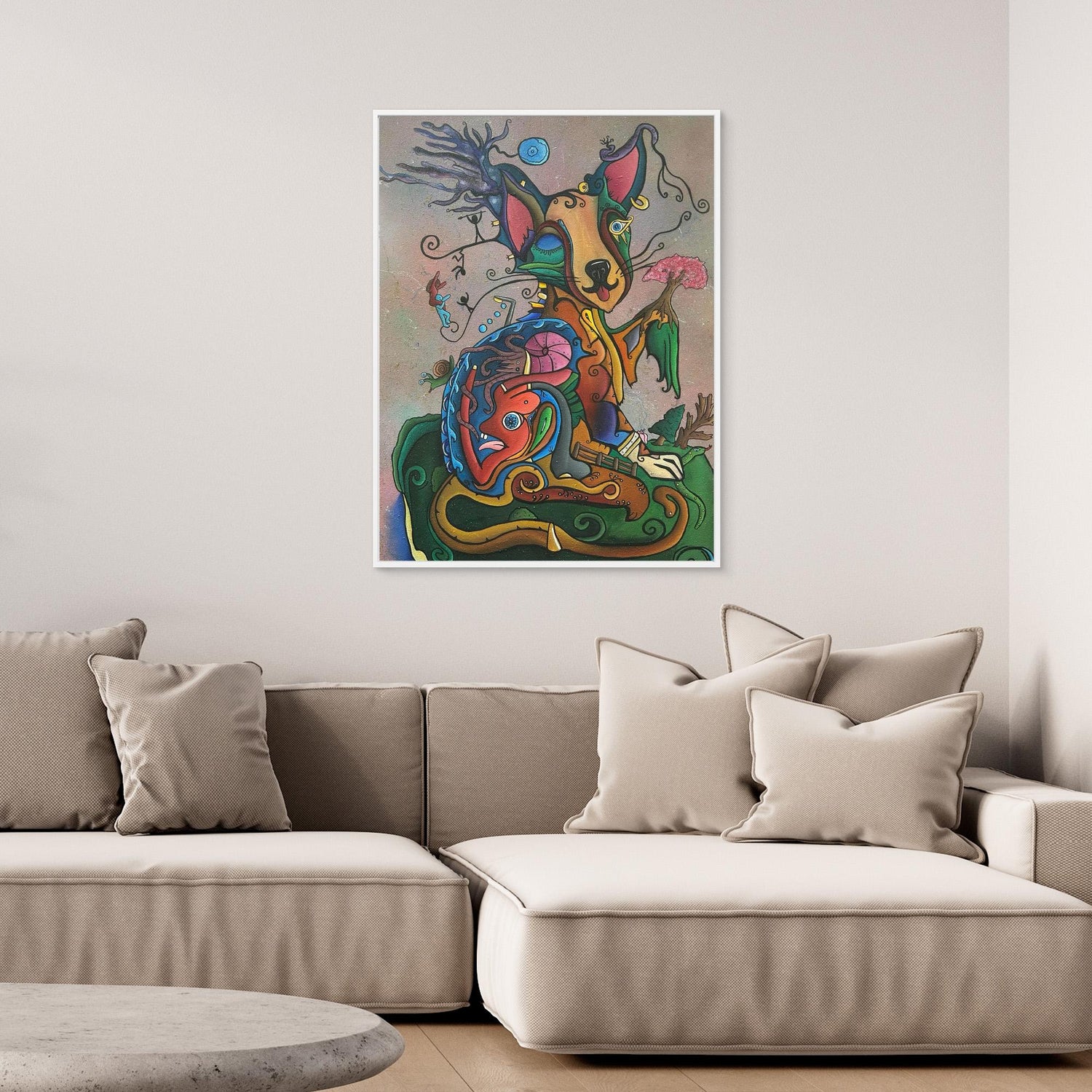 ‘Pining’ Framed Stretched Canvas Print 