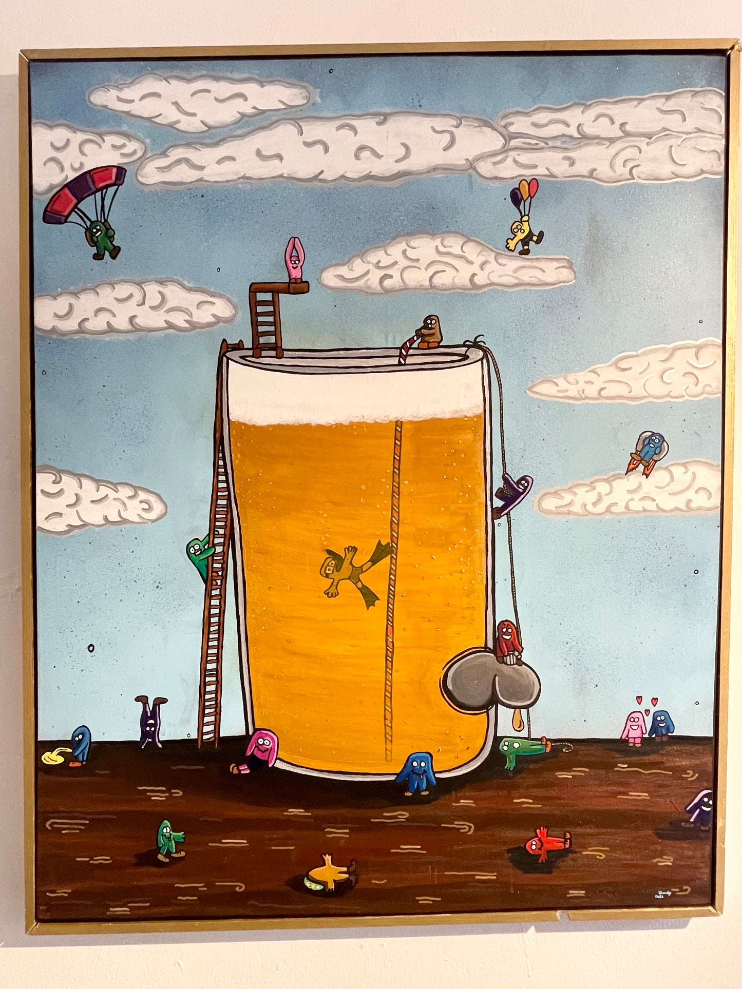 (Sold) Boozy Business (100 x 80cm) Mixed Media